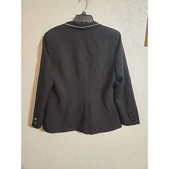 Susielady Ideal Lifestyle Blazer Jacket sz L Black Shoulder Pads Single Button - Picture 5 of 5